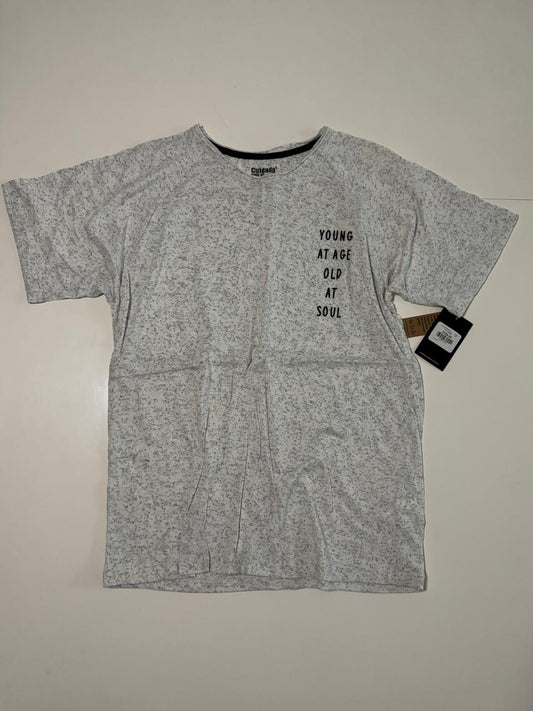 Playera estampada beige, Talla S, Hombre