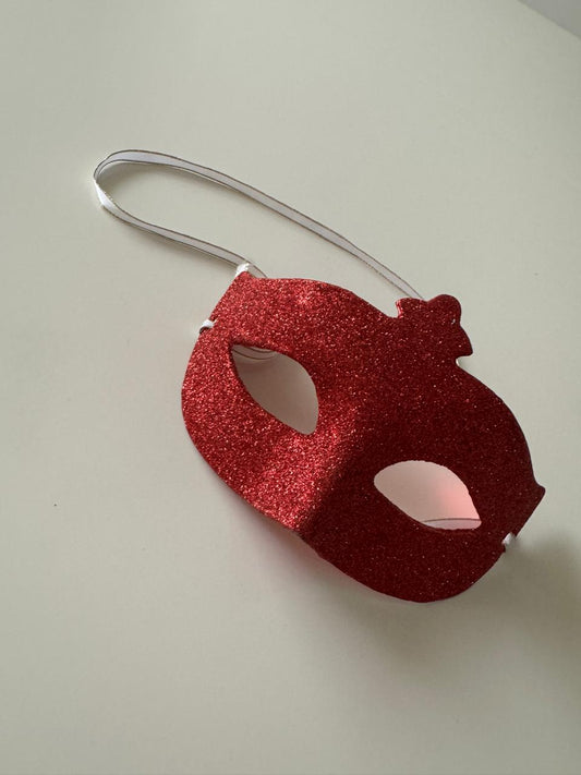 Antifaz rojo con glitter