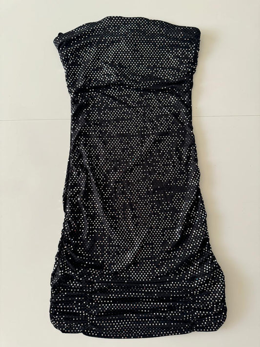 Vestido de tubo con lentejuelas plateadas, Talla M, Mujer