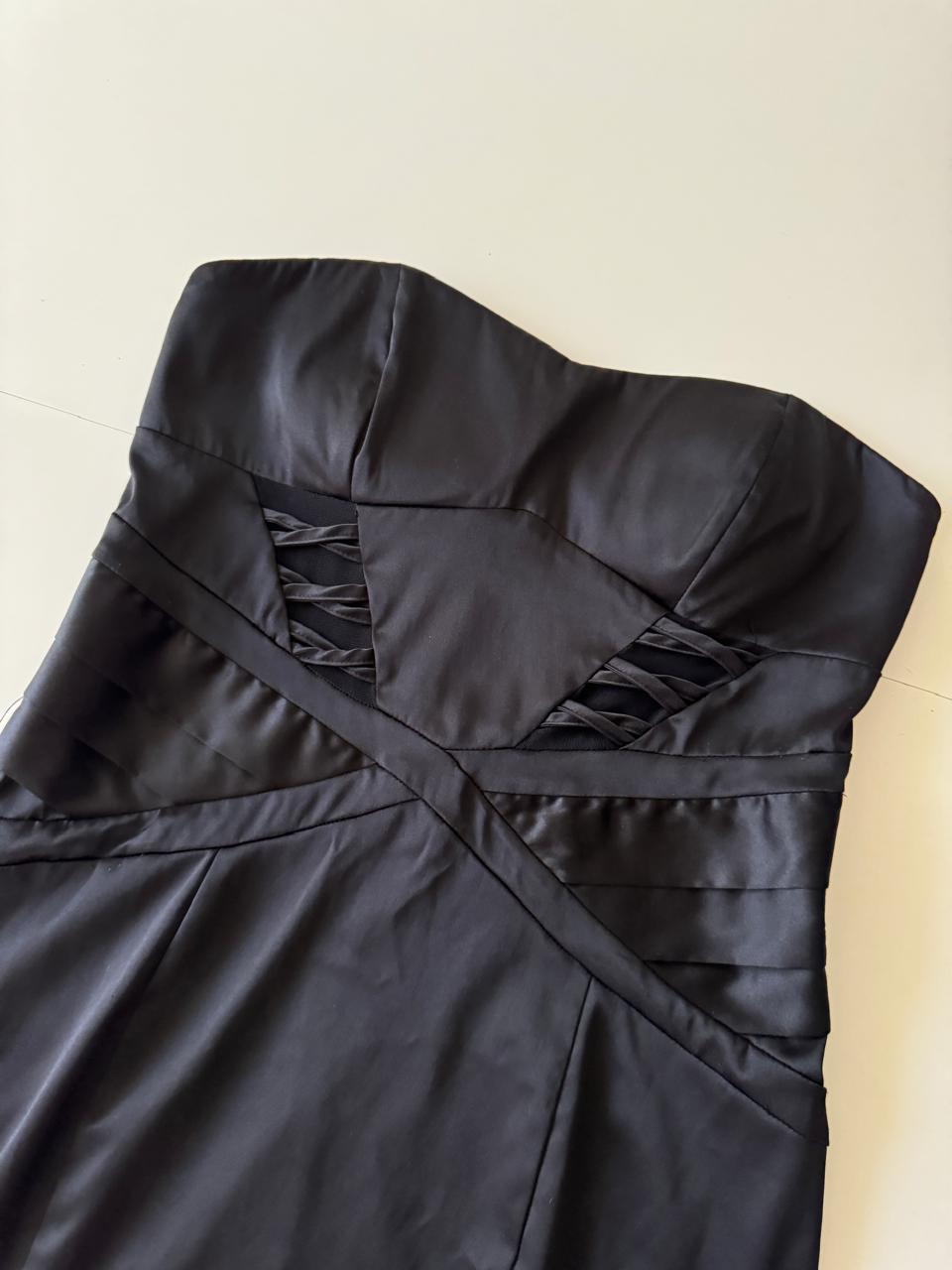 Vestido negro strapless, Talla XL, Mujer