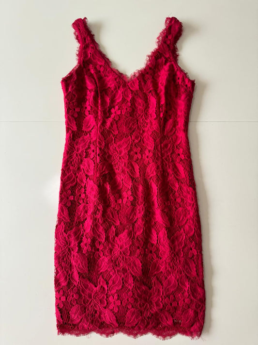 Vestido de encaje rojo, Talla 4, M, Mujer