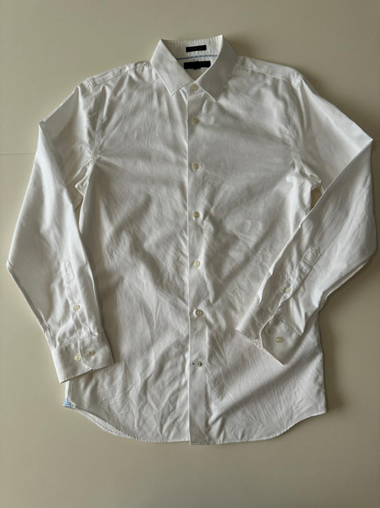 Camisa blanca de vestir, Talla M, Slim Fit, Hombre