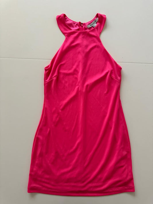 Vestido halter, rosa fosfo, Talla S, Mujer