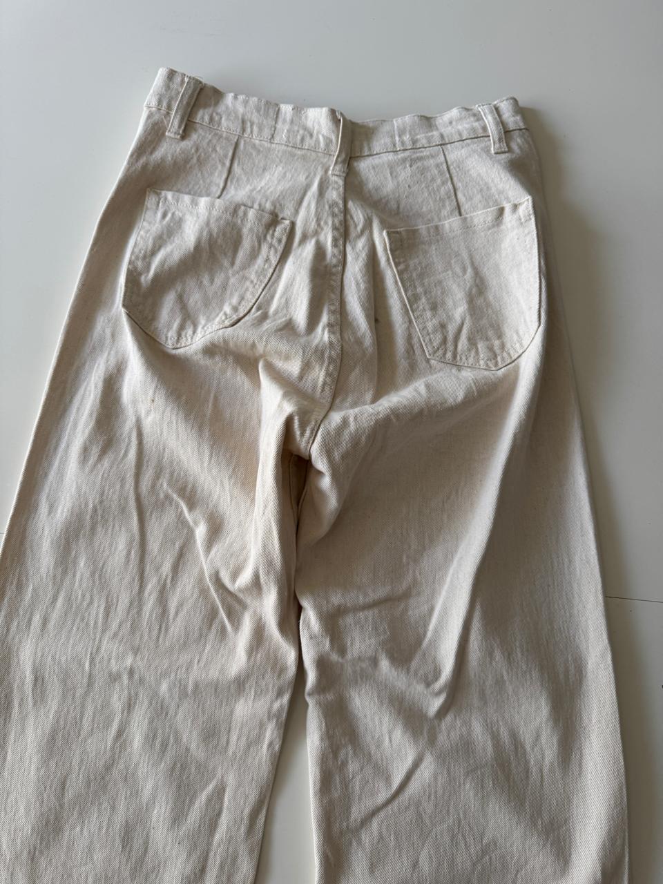 Pantalones tiro alto beige, Talla 28, Mujer, CkLass