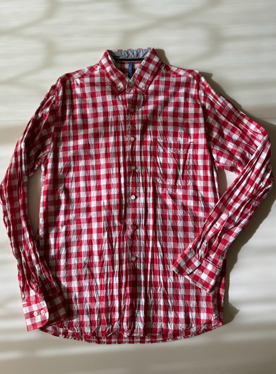 Camisa cuadros rojos, Talla L, Hombre