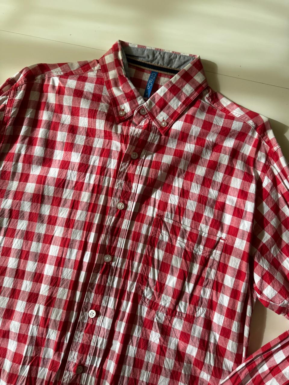 Camisa cuadros rojos, Talla L, Hombre