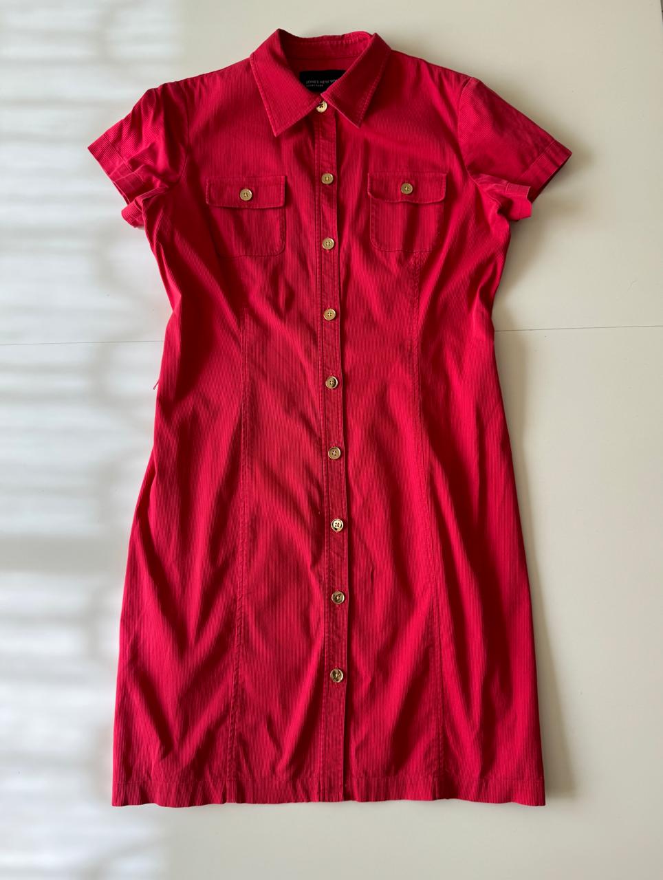 Vestido camisero rojo, Talla 6, M, Mujer