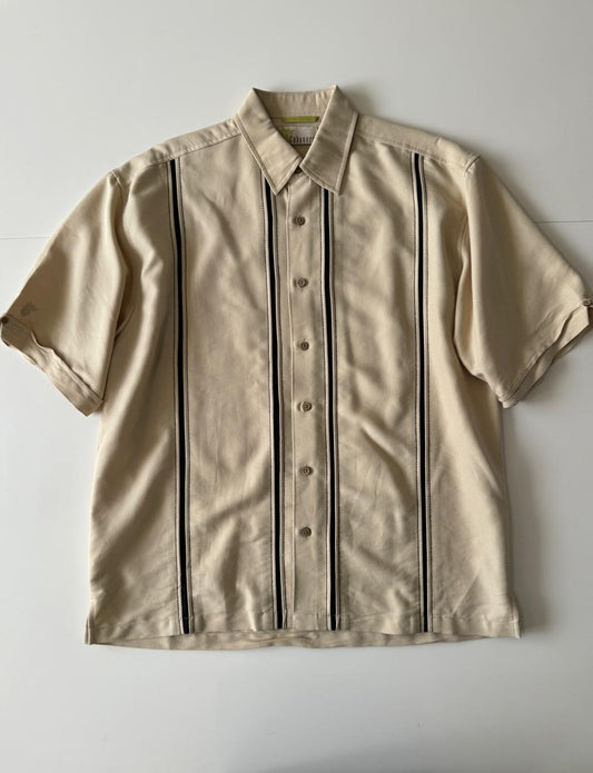 Camisa guayabera beige, Talla M, Hombre
