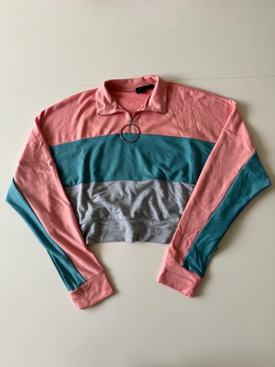 Sweter colores bloques, Talla S, Mujer