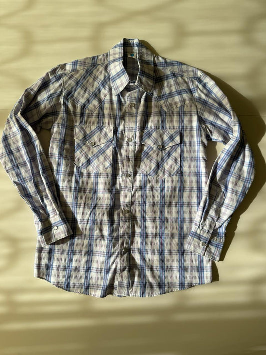 Camisa vaquera de cuadros, Talla 34, M, Hombre