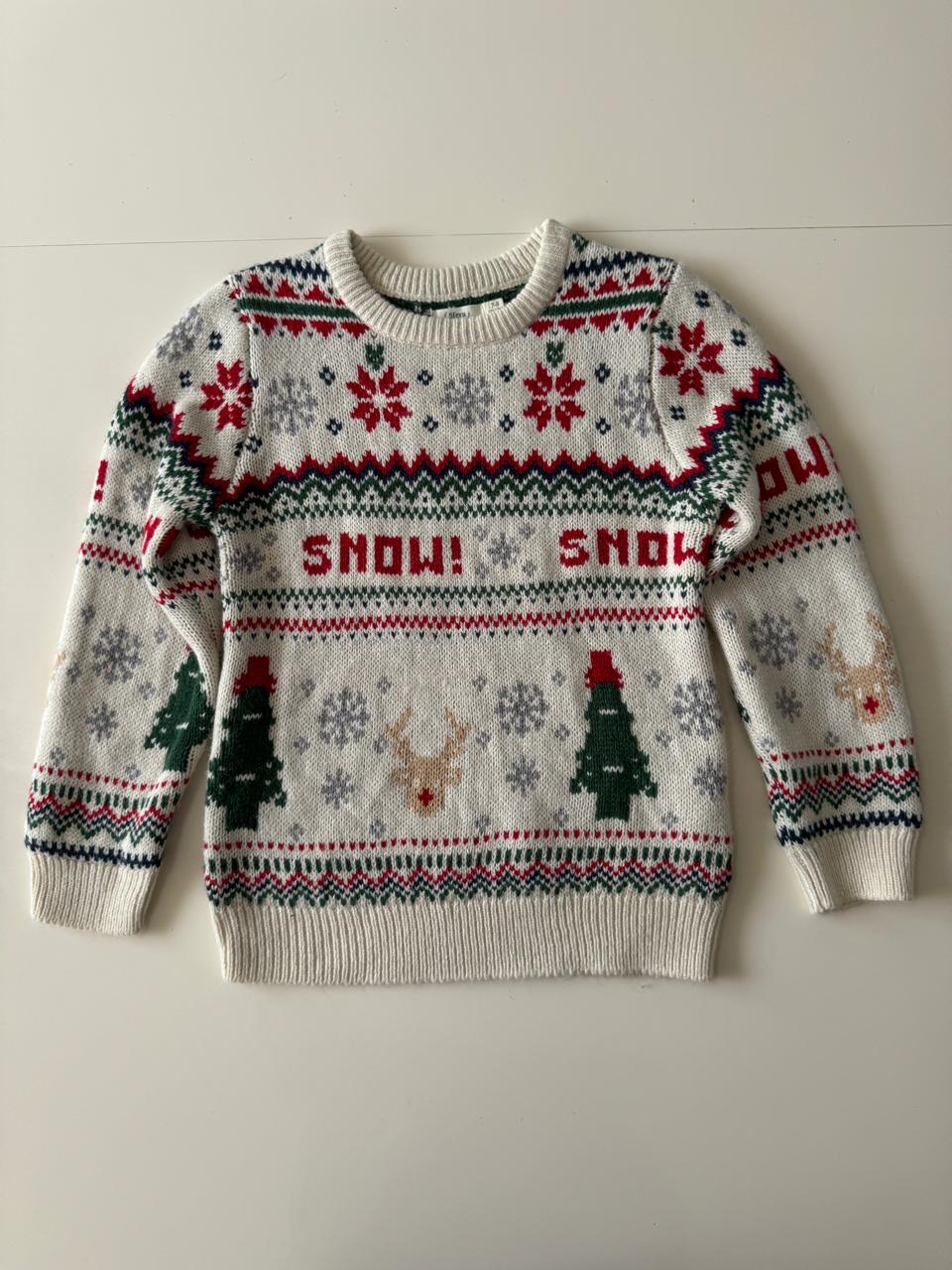 Sweter fair isle navideño, Talla 7-8 años, Niña, Niño