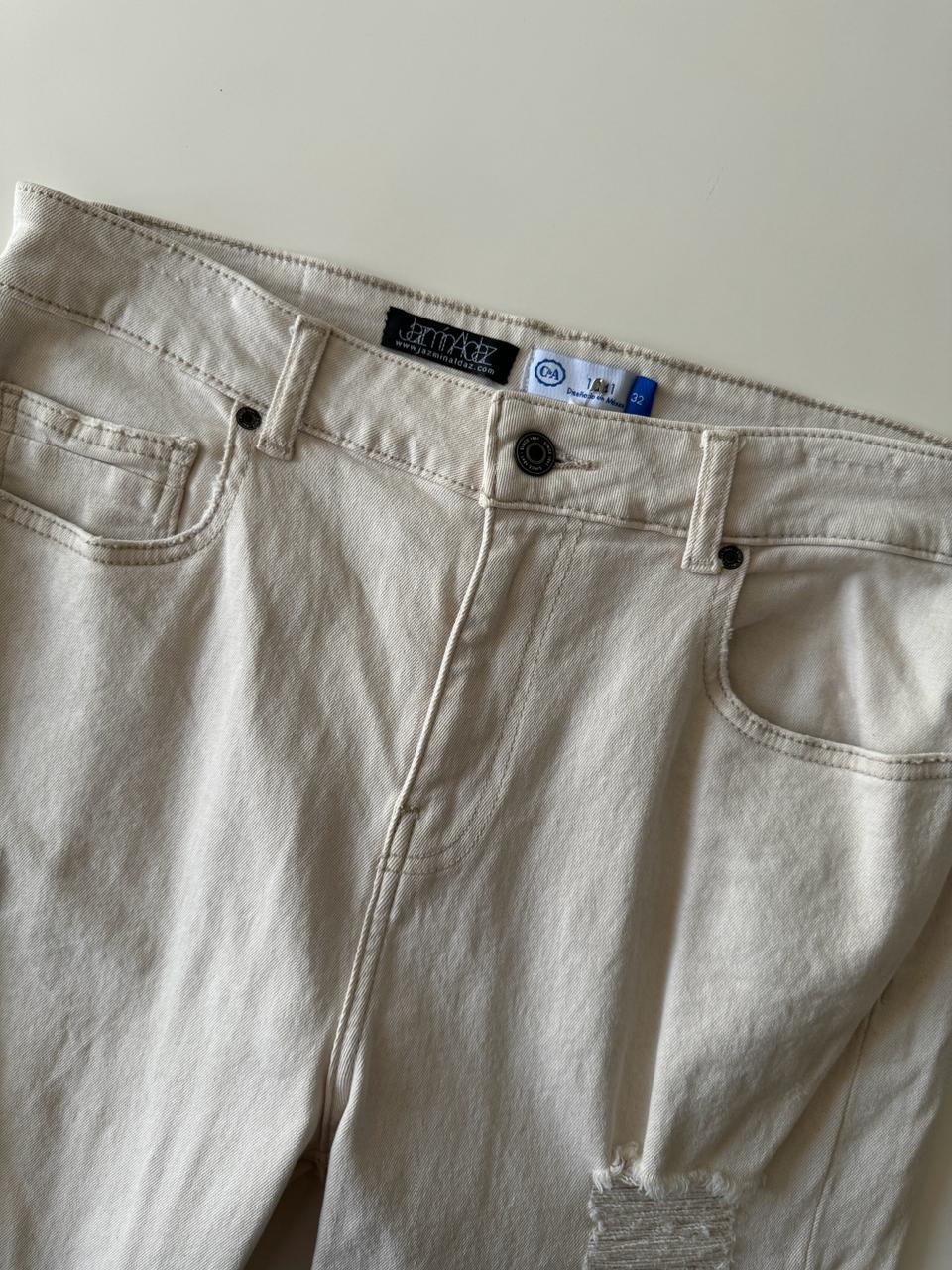 Jeans beige, Talla 32, Hombre