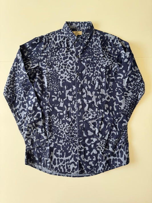 Camisa estampada azul, Talla M, Hombre