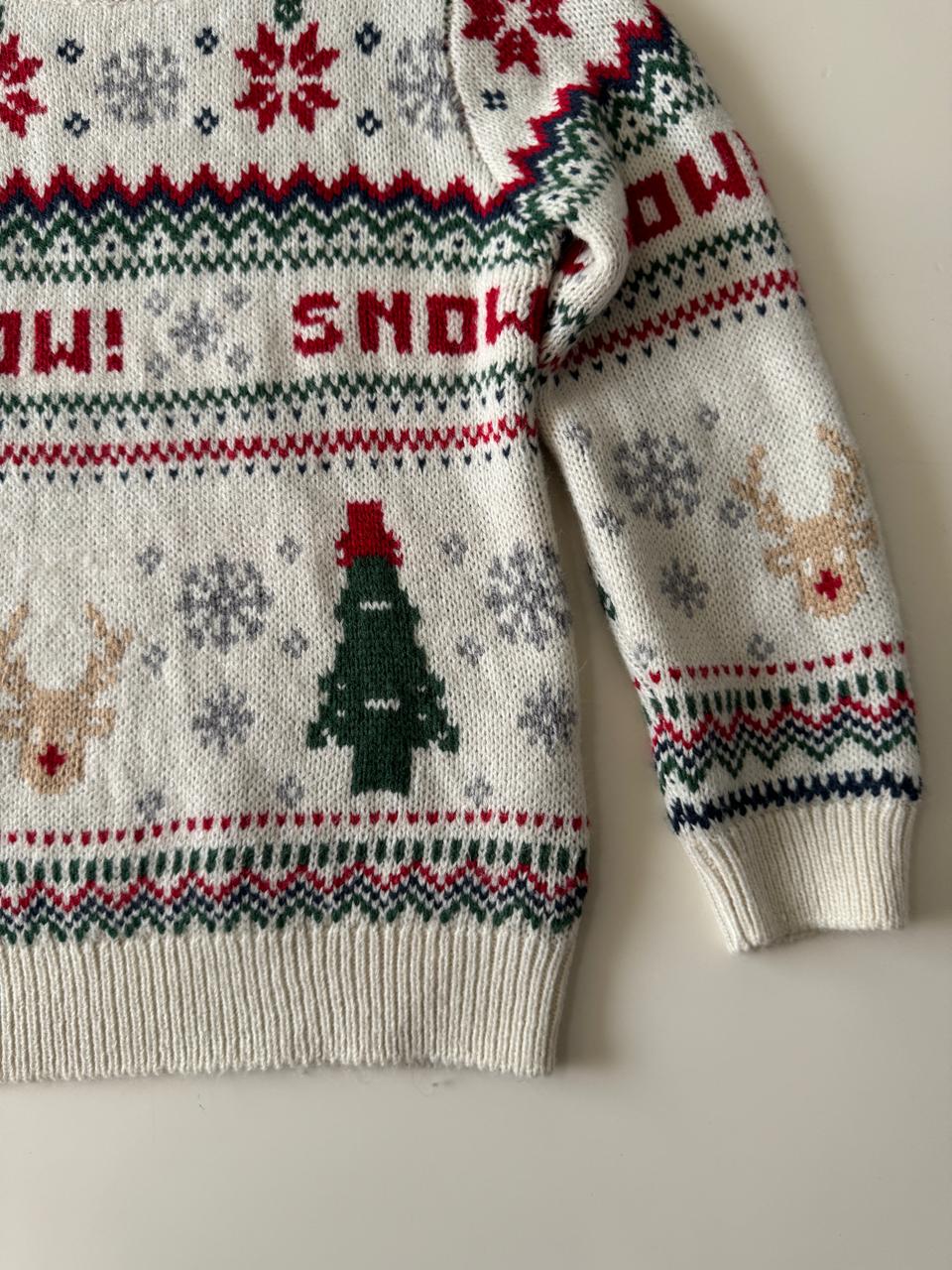 Sweter fair isle navideño, Talla 7-8 años, Niña, Niño