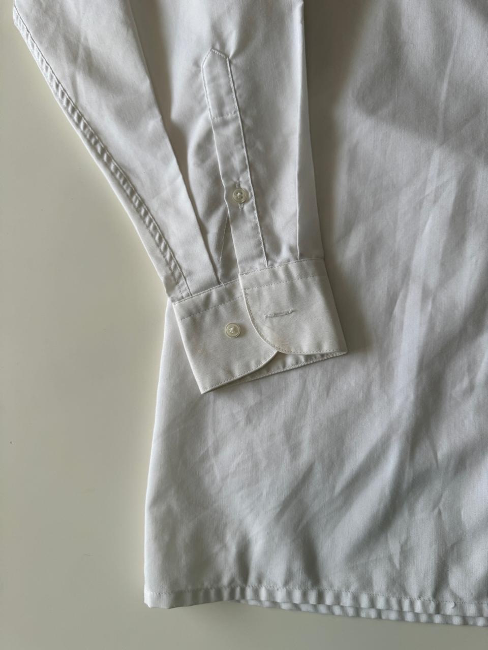 Camisa blanca de vestir, Talla L, Cuello 17.5, Manga 44,4, Hombre