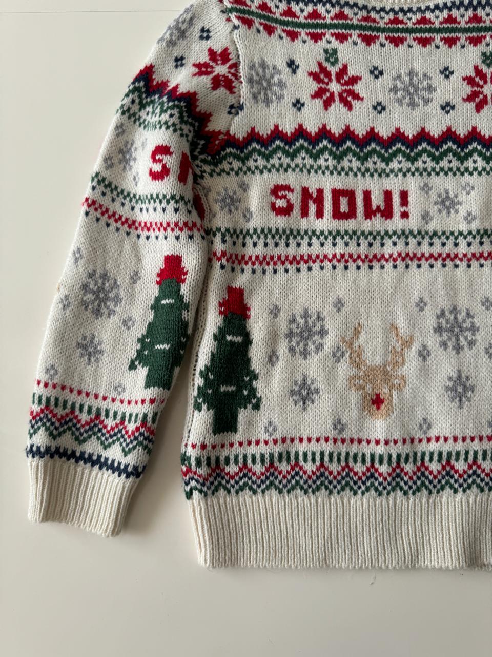 Sweter fair isle navideño, Talla 7-8 años, Niña, Niño