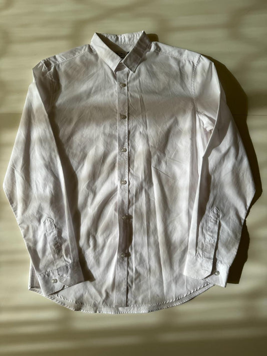 Camisa Blanca, Talla S, Slim Fit, Hombre