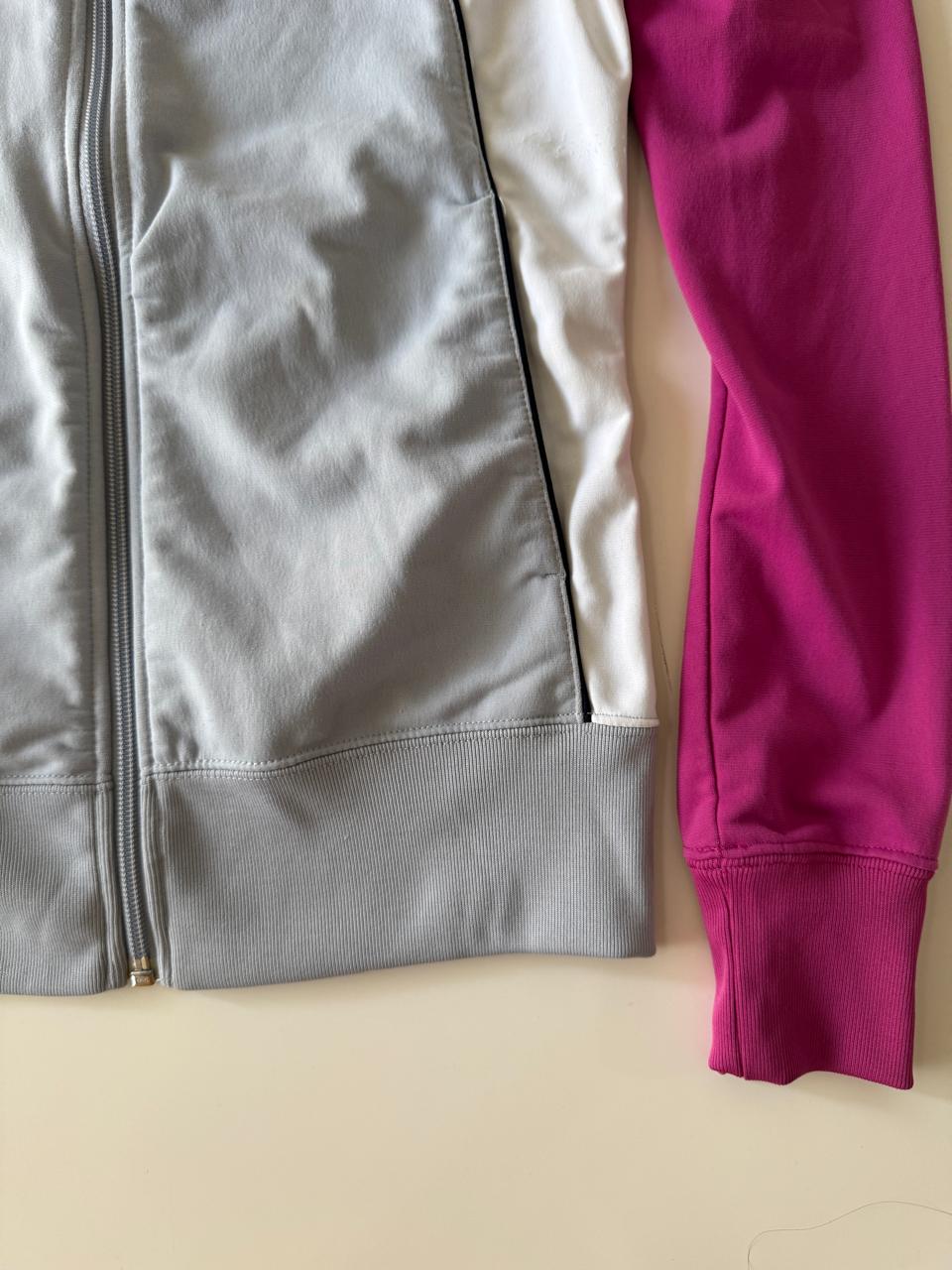 Sudadera deportiva Y2k rosa con gris, Talla S, Mujer, Nike