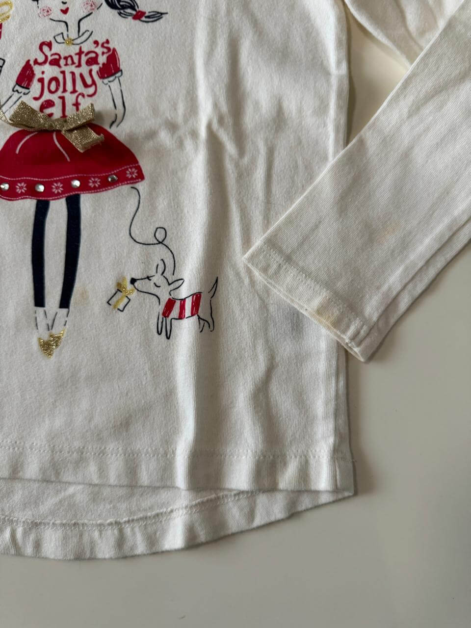 Playera navideña estampada, Talla 4 años, Niña