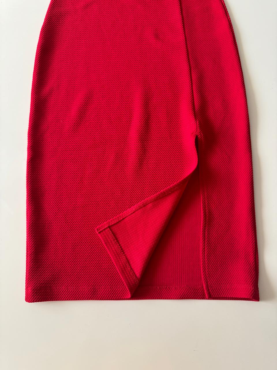 Vestido rojo ajustado, Talla Xs, Mujer