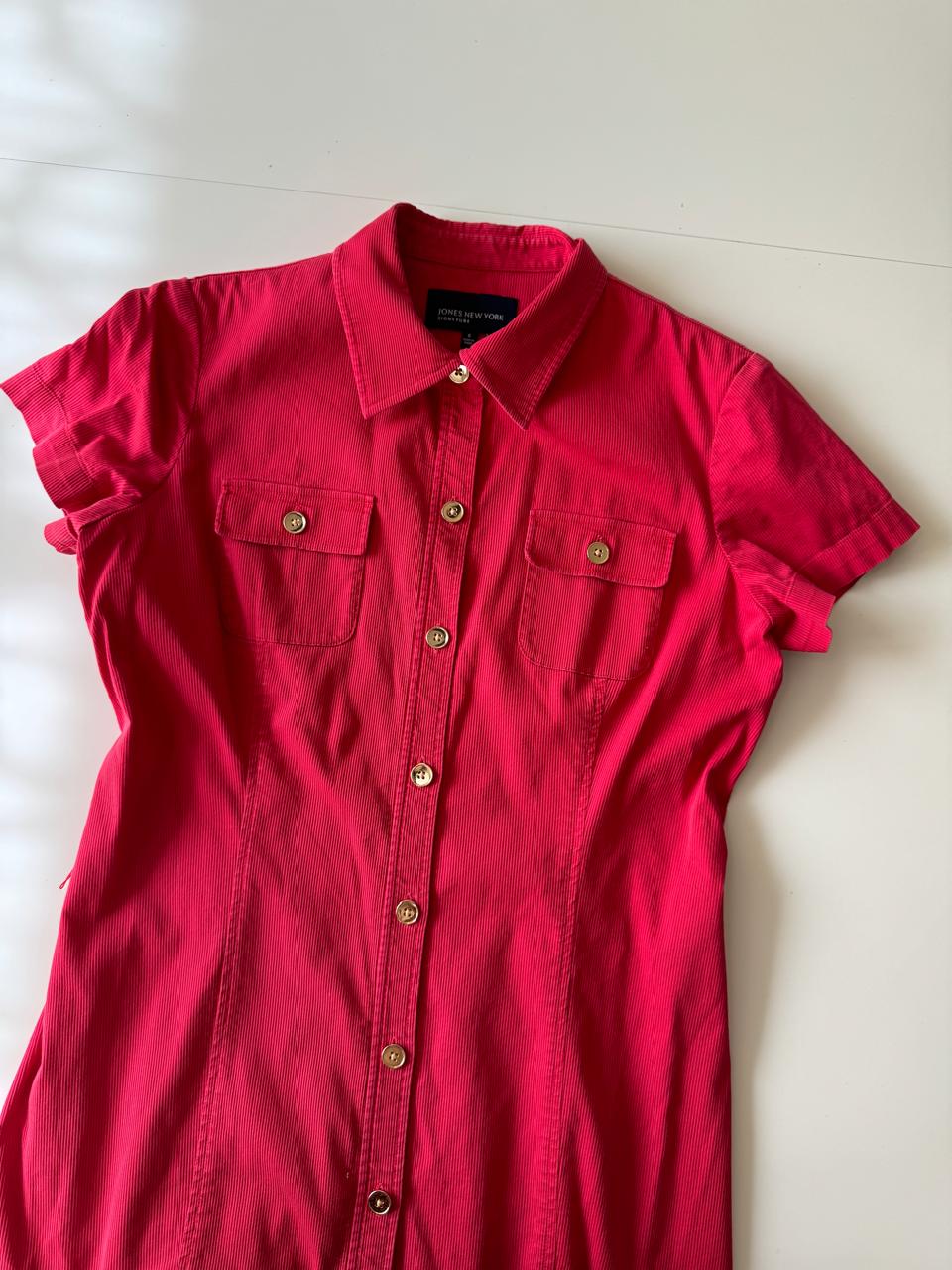 Vestido camisero rojo, Talla 6, M, Mujer