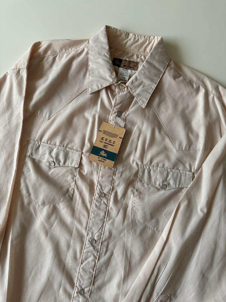 Camisa vaquera beige, Talla 46, XL, Hombre