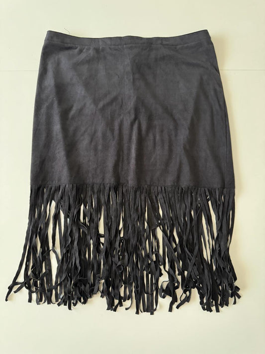 Falda de pana con flequillos, Talla M, Mujer