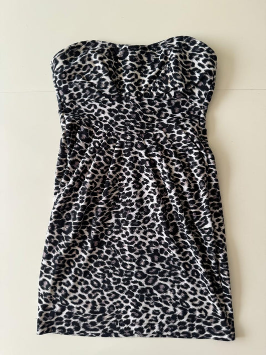 Vestido strapless, animal print, Talla 9, M, Mujer