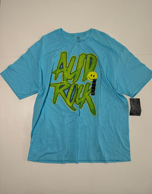 Playera celeste estampada, Talla XL, Hombre