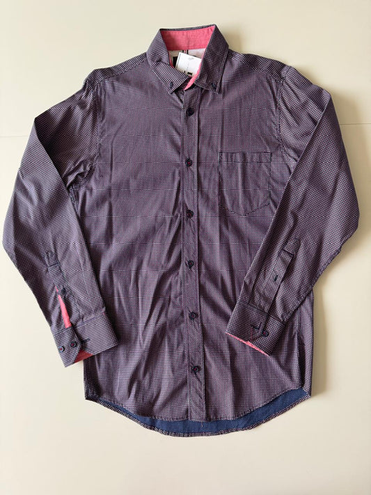 Camisa estampada azul, Talla S, Hombre