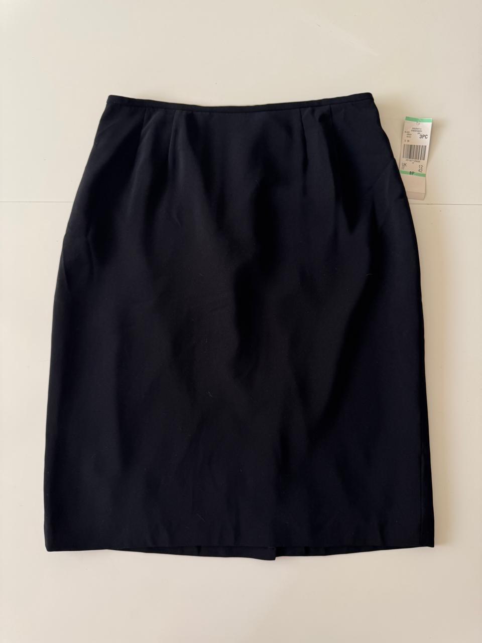 Falda negra de vestir, Talla 8P, L, Mujer, Kasper Classics