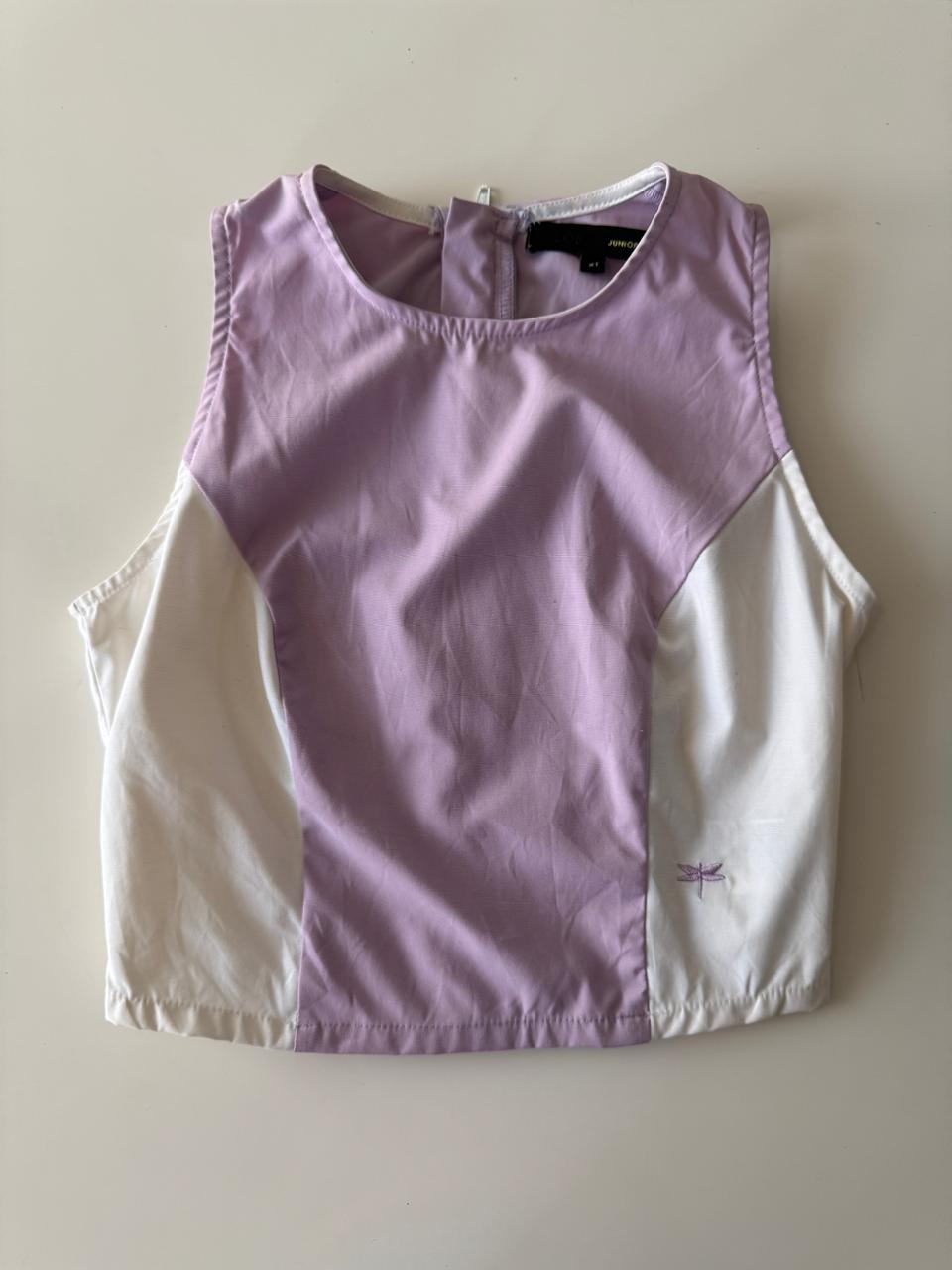 Top bicolor, lila y blanco, Talla x1, Xs, Mujer, Lob Junior