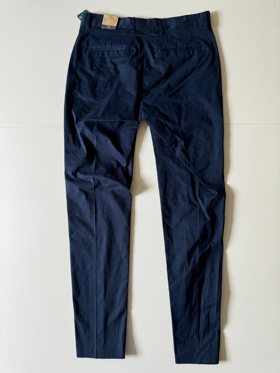 Pantalon chino skinny azul marino, Talla 30, Hombre