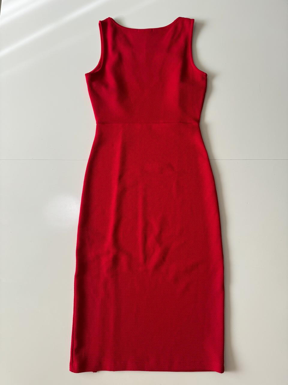 Vestido rojo ajustado, Talla Xs, Mujer