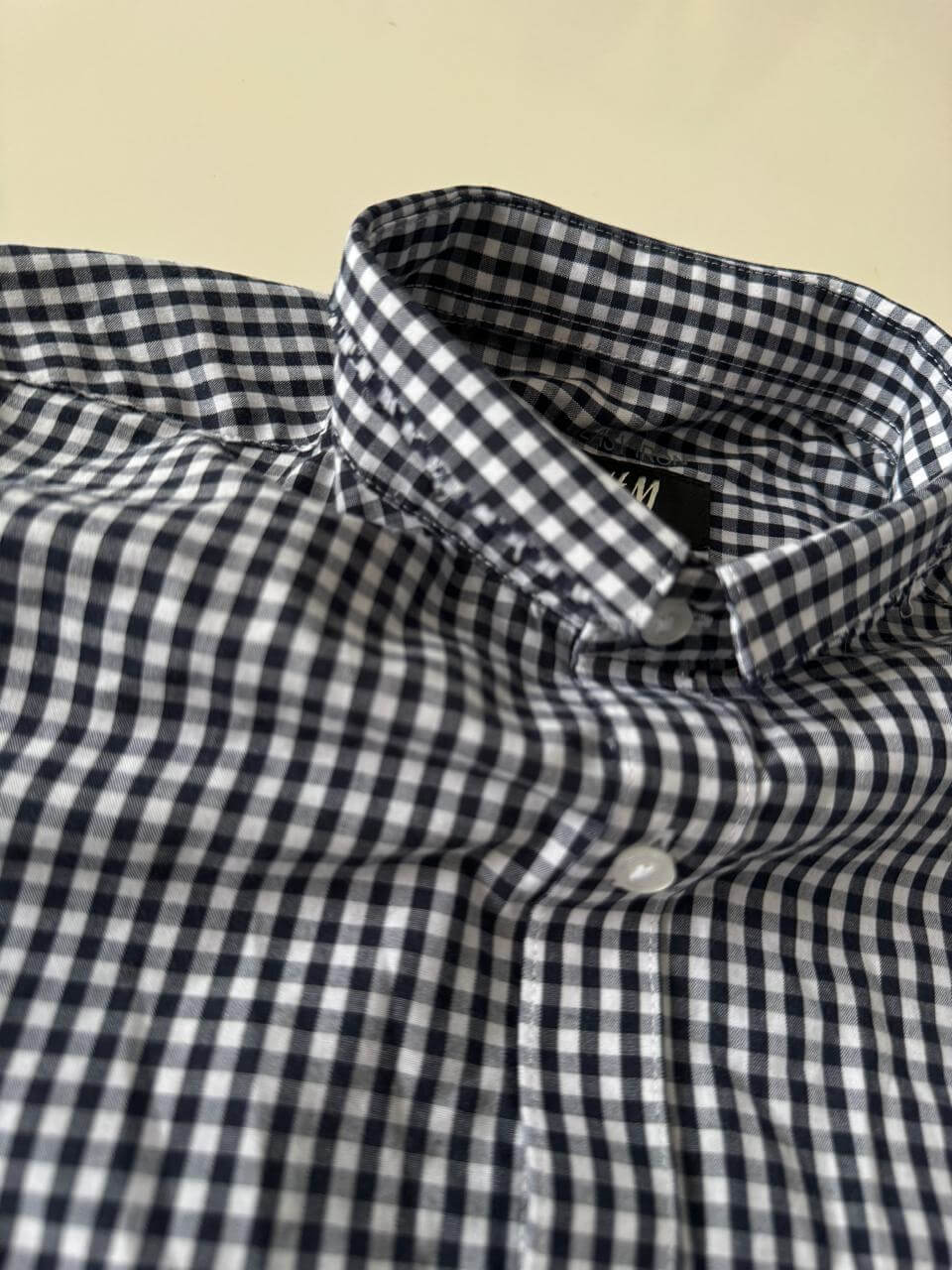 Camisa cuadros, cuello recortado, Talla S, Slim Fit, Hombre