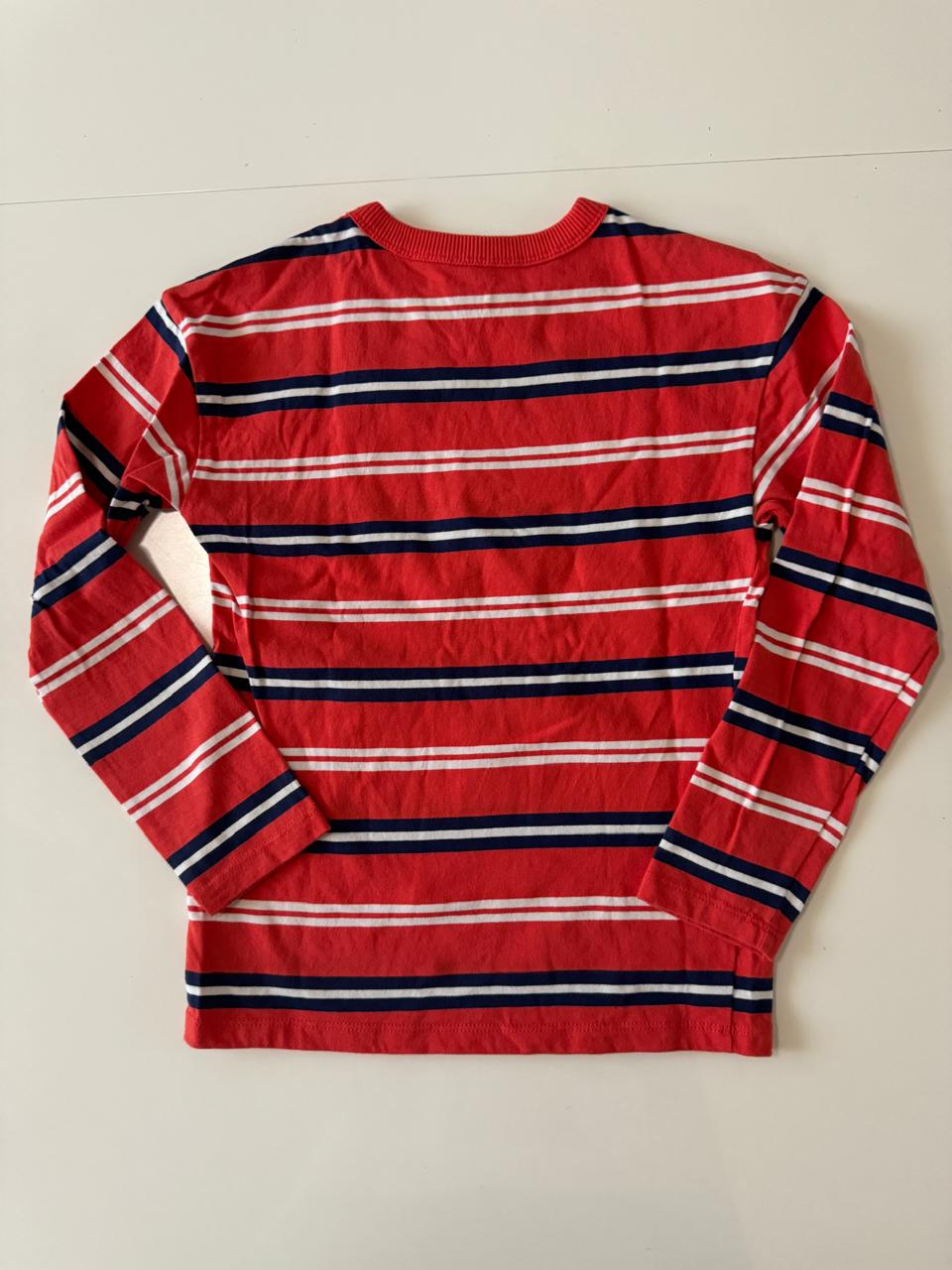 Playera de rayas, manga larga, Talla 6-8 años, Niño