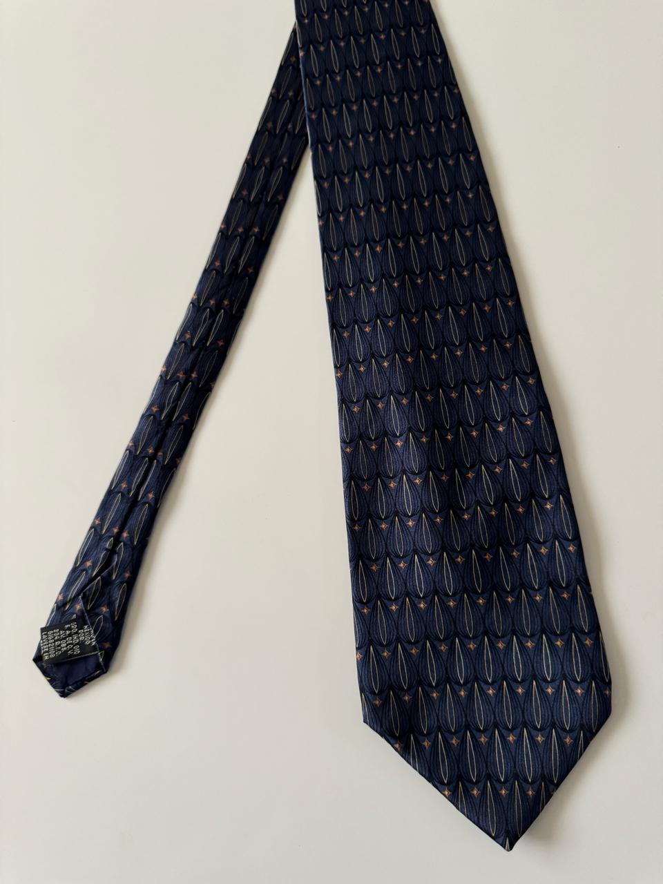 Corbata estampada azul, Hombre