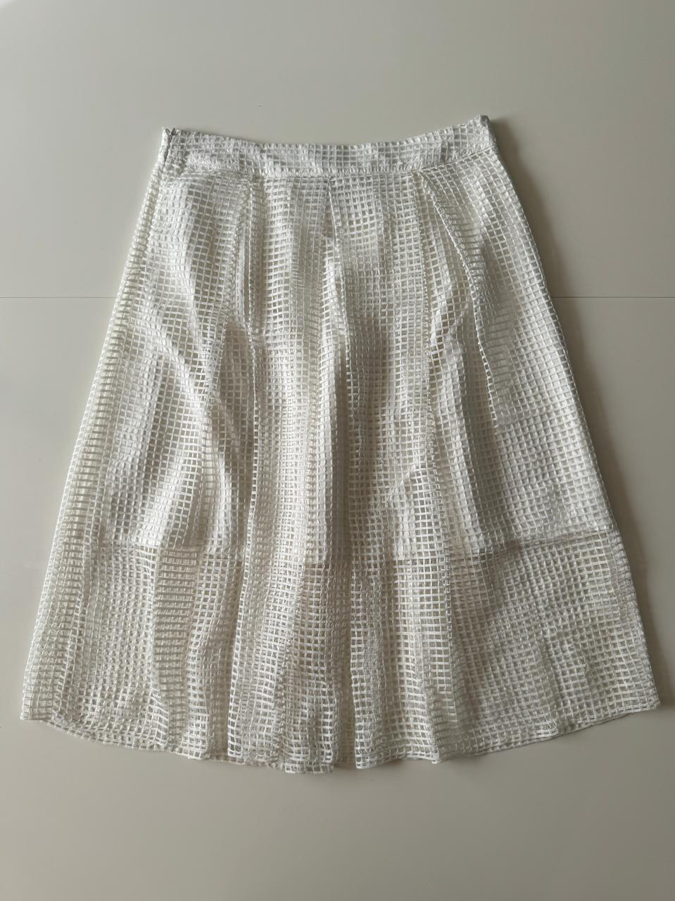 Falda  blanca circular, Talla 12, XL, Mujer