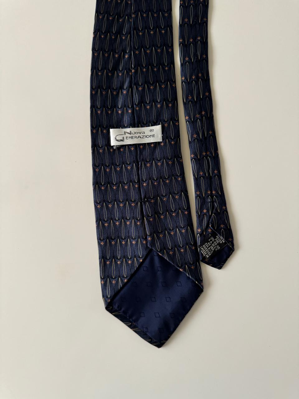 Corbata estampada azul, Hombre