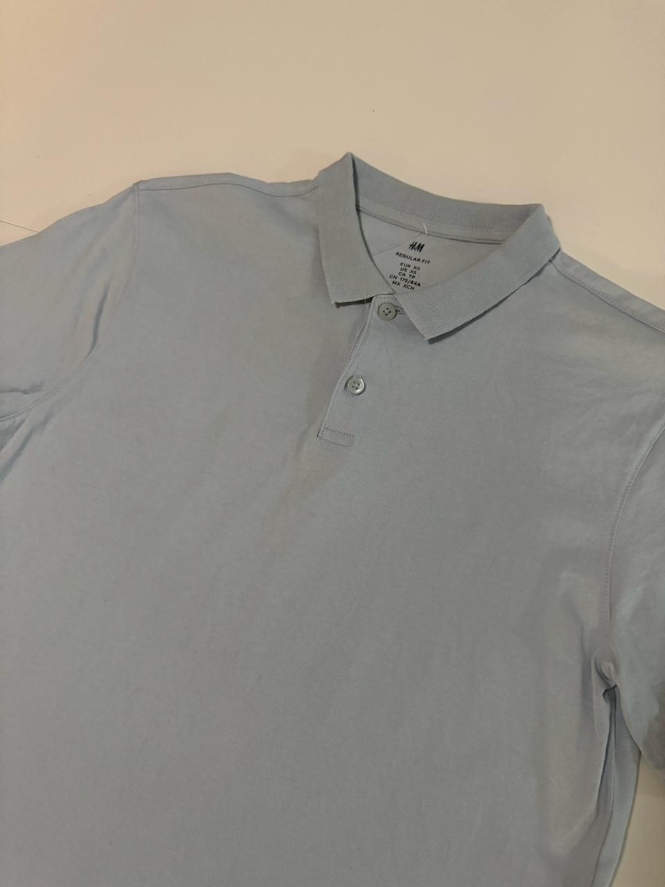 Polo celeste, Talla XS, Regular Fit, Hombre