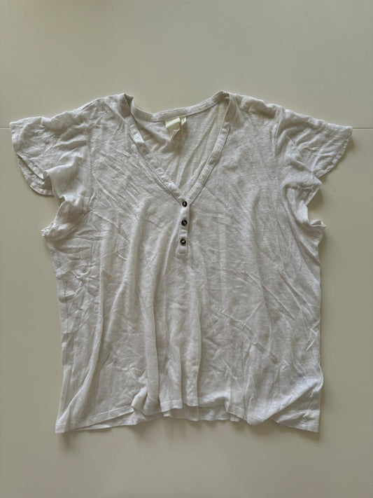 Playera blanca de lino, Talla L, Mujer