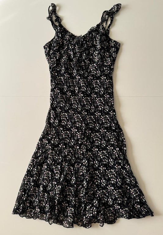 Vestido estampado corte al bies, Talla 8, M, Mujer