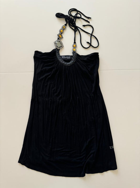 Vestido negro halter, Talla L, Mujer