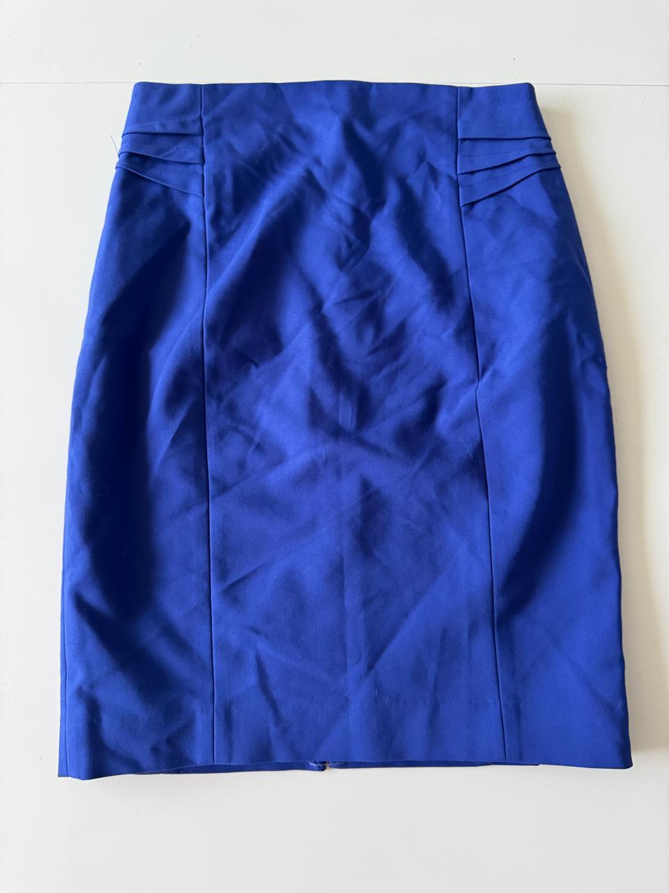 Falda recta azul, Talla 00, Xs, Mujer