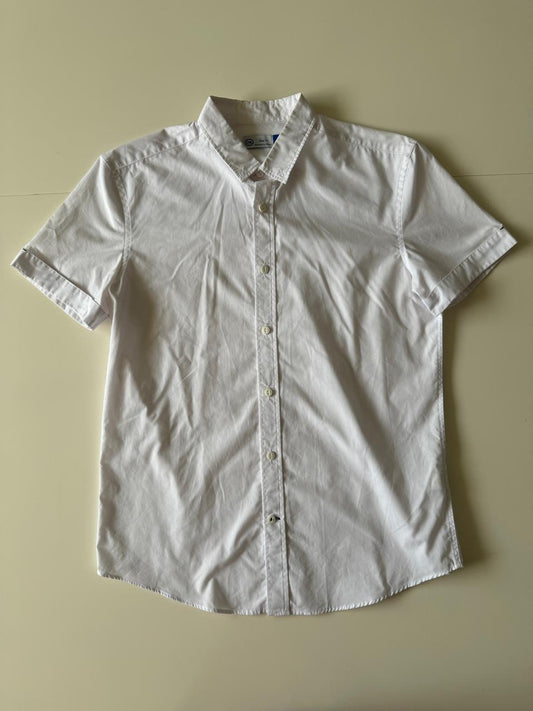 Camisa blanca manga corta, Talla S, Hombre