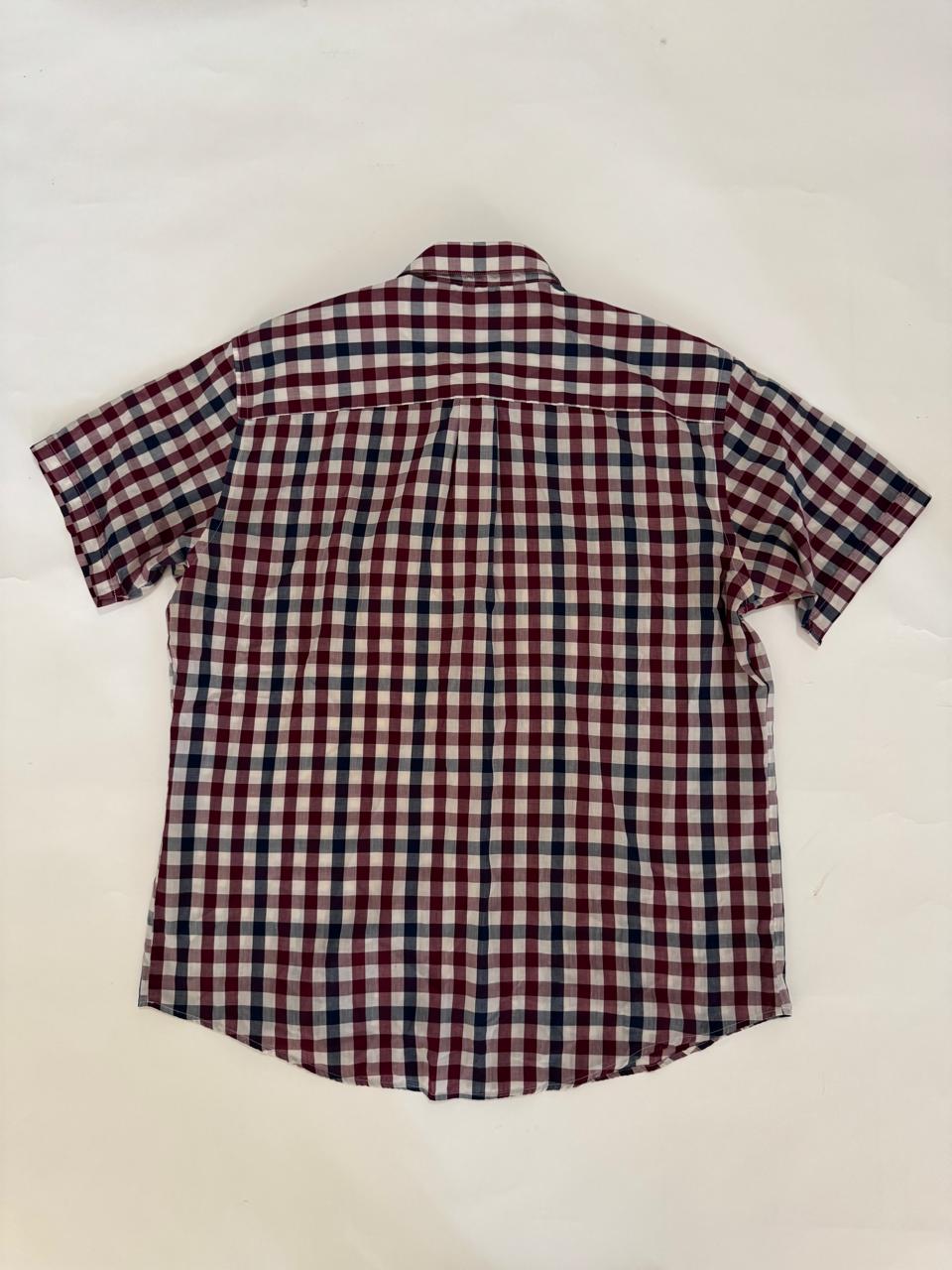 Camisa de cuadros, manga corta, Talla XL, 17-17.5 cuello, Hombre, VanHeusen