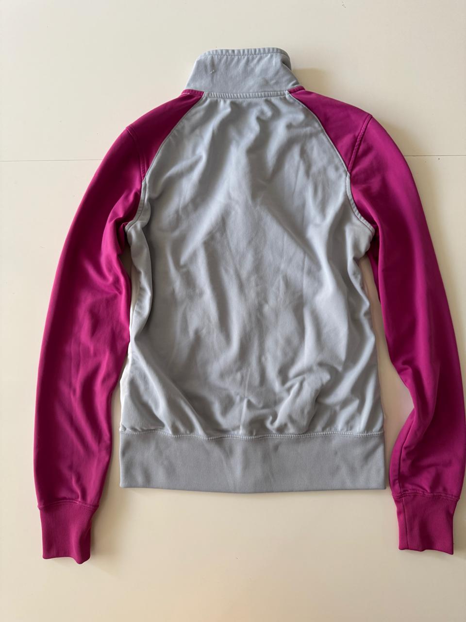 Sudadera deportiva Y2k rosa con gris, Talla S, Mujer, Nike