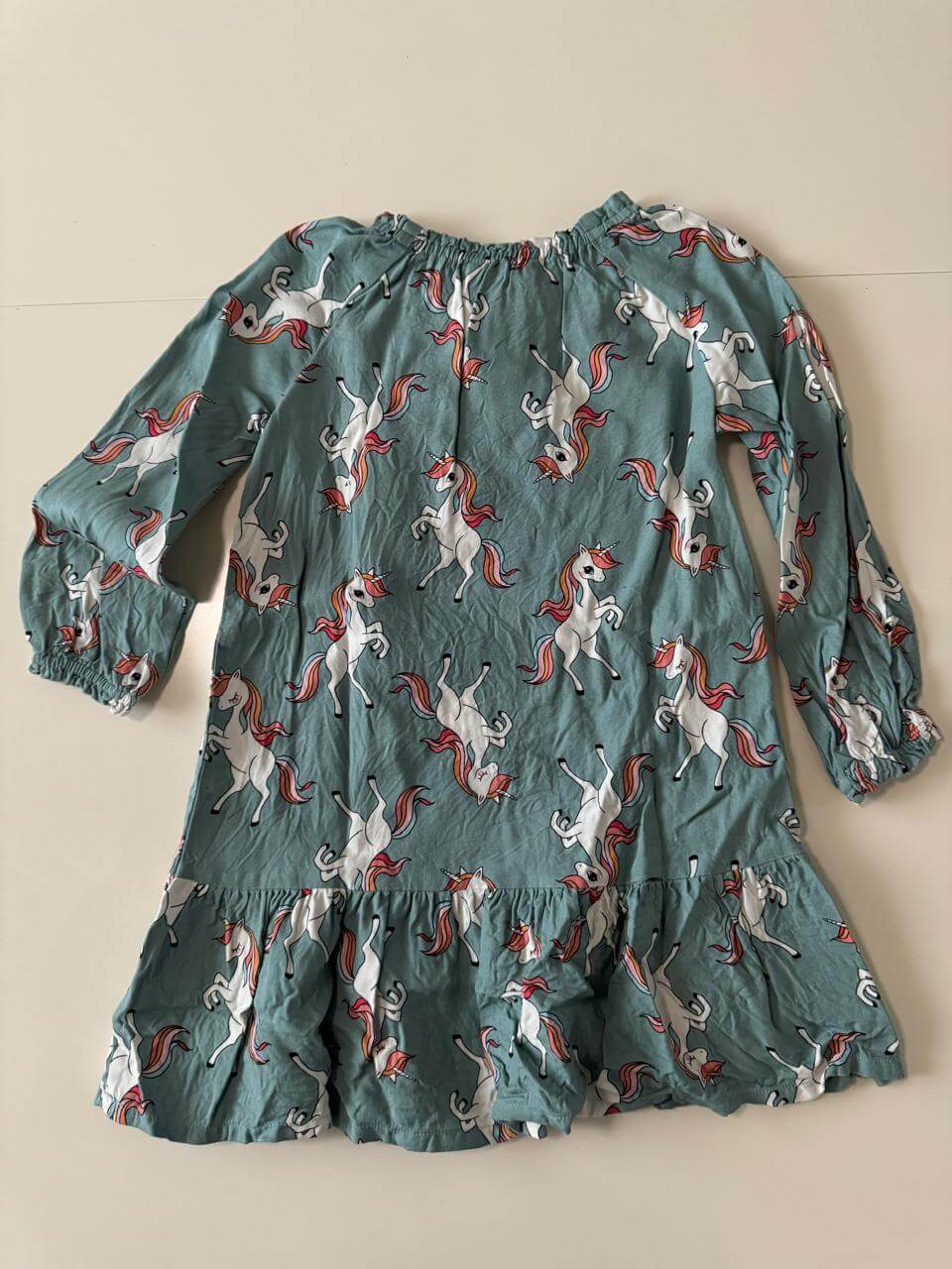 Vestido estampado de unicornios, Talla 6-7 años, Niña