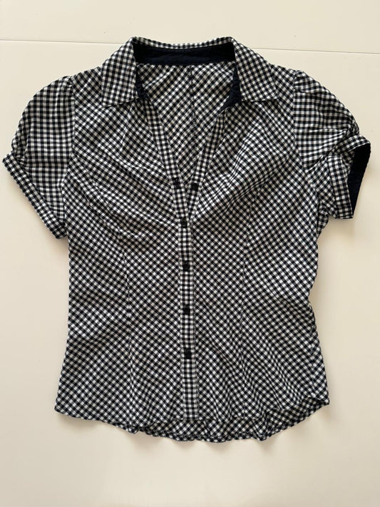 Camisa estampado gingham, Talla S, Mujer