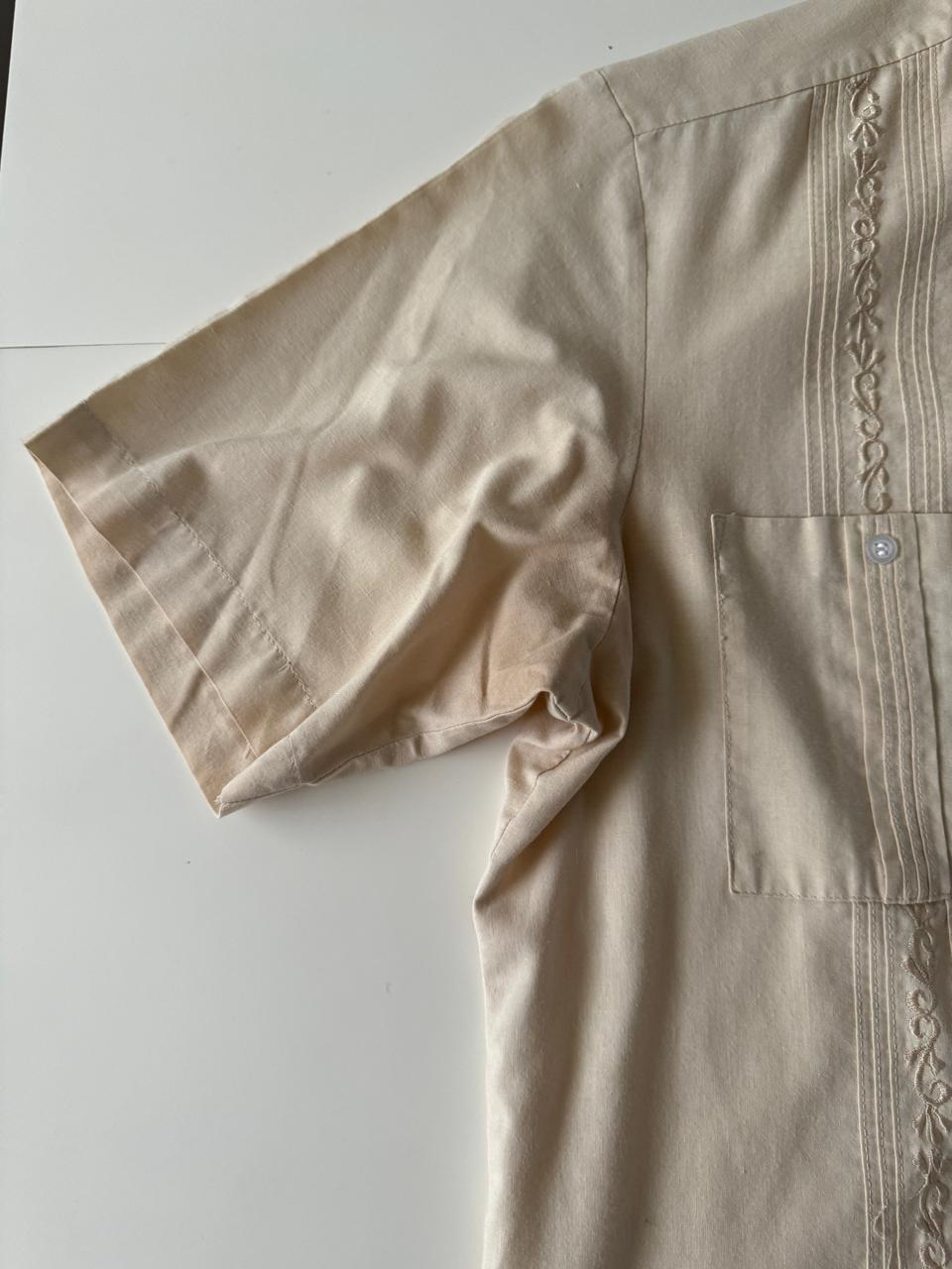 Guayabera beige, Talla M, Hombre